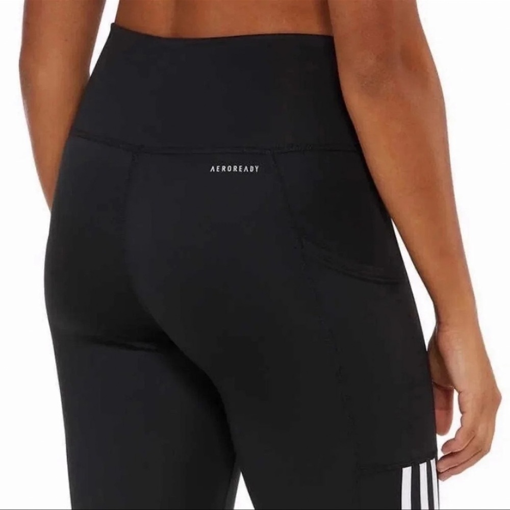 (NWT) Adidas Women’s 7/8 3-Stripe Active Legging in Black - Picture 4 of 12